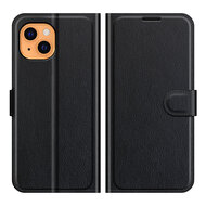 iPhone 13 Mini Hoesje - MobyDefend Kunstleren Wallet Book Case (Sluiting Voorkant) - Zwart