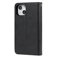 iPhone 13 Mini Hoesje - MobyDefend Luxe 2-in-1 Wallet Book Case Met Uitneembare Backcover - Zwart