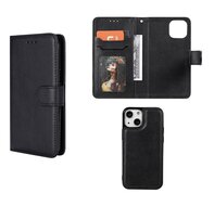 iPhone 13 Mini Hoesje - MobyDefend Luxe 2-in-1 Wallet Book Case Met Uitneembare Backcover - Zwart