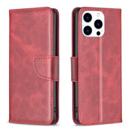 iPhone 14 Pro Hoesje - MobyDefend Wallet Book Case Met Koord - Rood