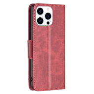 iPhone 14 Pro Hoesje - MobyDefend Wallet Book Case Met Koord - Rood