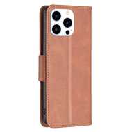 iPhone 14 Pro Hoesje - MobyDefend Wallet Book Case Met Koord - Bruin