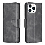 iPhone 14 Pro Hoesje - MobyDefend Wallet Book Case Met Koord - Zwart