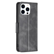 iPhone 14 Pro Hoesje - MobyDefend Wallet Book Case Met Koord - Zwart