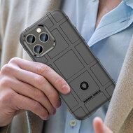 iPhone 14 Pro Hoesje - Mobydefend Rugged Shield TPU Backcover - Zwart