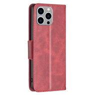 iPhone 14 Pro Max Hoesje - MobyDefend Wallet Book Case Met Koord - Rood