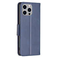 iPhone 14 Pro Max Hoesje - MobyDefend Wallet Book Case Met Koord - Blauw