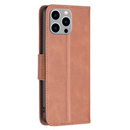 iPhone 14 Pro Max Hoesje - MobyDefend Wallet Book Case Met Koord - Bruin