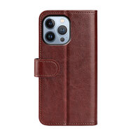 iPhone 14 Pro Max Hoesje - MobyDefend Wallet Book Case (Sluiting Achterkant) - Bruin