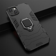 iPhone 14 Plus Hoesje - MobyDefend Dubbelgelaagde Pantsercase Met Standaard - Rood