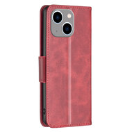 iPhone 14 Plus Hoesje - MobyDefend Wallet Book Case Met Koord - Rood