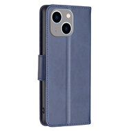 iPhone 14 Plus Hoesje - MobyDefend Wallet Book Case Met Koord - Blauw