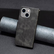 iPhone 14 Plus Hoesje - MobyDefend Wallet Book Case Met Koord - Zwart