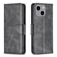 iPhone 14 Plus Hoesje - MobyDefend Wallet Book Case Met Koord - Zwart