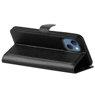 iPhone 14 Plus Hoesje - MobyDefend Kunstleren Wallet Book Case (Sluiting Voorkant) - Zwart