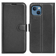 iPhone 14 Plus Hoesje - MobyDefend Kunstleren Wallet Book Case (Sluiting Voorkant) - Zwart