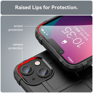 iPhone 14 Plus Hoesje - Mobydefend Rugged Shield TPU Backcover - Zwart