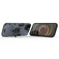 iPhone 13 Hoesje - MobyDefend Dubbelgelaagde Pantsercase Met Standaard - Navy Blauw