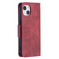 iPhone 13 Hoesje - MobyDefend Wallet Book Case Met Koord - Rood