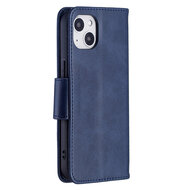 iPhone 13 Hoesje - MobyDefend Wallet Book Case Met Koord - Blauw