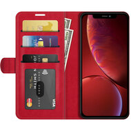 iPhone 13 Hoesje - MobyDefend Wallet Book Case (Sluiting Achterkant) - Rood