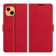 iPhone 13 Hoesje - MobyDefend Wallet Book Case (Sluiting Achterkant) - Rood