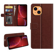 iPhone 13 Hoesje - MobyDefend Wallet Book Case (Sluiting Achterkant) - Bruin