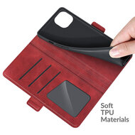 iPhone 13 Hoesje - MobyDefend Luxe Wallet Book Case (Sluiting Zijkant) - Rood