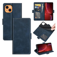 iPhone 13 Hoesje - MobyDefend Luxe Wallet Book Case (Sluiting Zijkant) - Blauw