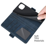 iPhone 13 Hoesje - MobyDefend Luxe Wallet Book Case (Sluiting Zijkant) - Blauw