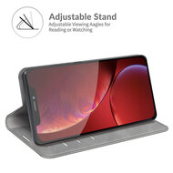 iPhone 13 Pro Hoesje - Luxe Wallet Bookcase (Magnetische Sluiting) - Grijs