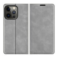 iPhone 13 Pro Hoesje - Luxe Wallet Bookcase (Magnetische Sluiting) - Grijs