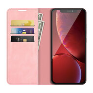 iPhone 13 Pro Hoesje - Luxe Wallet Bookcase (Magnetische Sluiting) - Roze