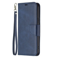 iPhone 13 Pro Hoesje - MobyDefend Wallet Book Case Met Koord - Blauw