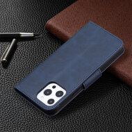 iPhone 13 Pro Hoesje - MobyDefend Wallet Book Case Met Koord - Blauw