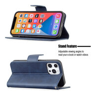 iPhone 13 Pro Hoesje - MobyDefend Wallet Book Case Met Koord - Blauw