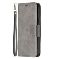 iPhone 13 Pro Hoesje - MobyDefend Wallet Book Case Met Koord - Grijs