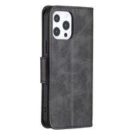 iPhone 13 Pro Hoesje - MobyDefend Wallet Book Case Met Koord - Zwart