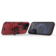 iPhone 13 Pro Hoesje - MobyDefend Dubbelgelaagde Pantsercase Met Standaard - Rood