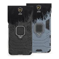 iPhone 13 Pro Hoesje - MobyDefend Dubbelgelaagde Pantsercase Met Standaard - Navy Blauw