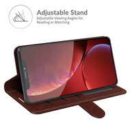 iPhone 13 Pro Hoesje - MobyDefend Wallet Book Case (Sluiting Achterkant) - Bruin