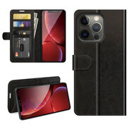 iPhone 13 Pro Max Hoesje - MobyDefend Wallet Book Case (Sluiting Achterkant) - Zwart