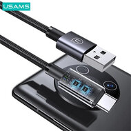 USAMS USB-A naar USB-C kabel - 0,25 Meter - Zwart