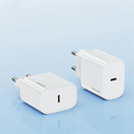USAMS Wall charger m&eacute;t Lightning Kabel (1M) - Oplader met 1 USB-C poort - 20W - PD2.0 - Wit