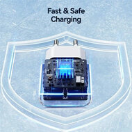 USAMS Wall charger m&eacute;t Lightning Kabel (1M) - Oplader met 1 USB-C poort - 20W - PD2.0 - Wit