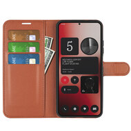 Nothing Phone (2a) / Nothing Phone (2a) Plus Hoesje - MobyDefend Kunstleren Wallet Book Case (Sluiting Voorkant) - Bruin