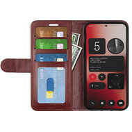 Nothing Phone (2a) / Nothing Phone (2a) Plus Hoesje - MobyDefend Wallet Book Case (Sluiting Achterkant) - Bruin