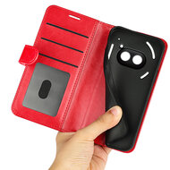 Nothing Phone (2a) / Nothing Phone (2a) Plus Hoesje - MobyDefend Wallet Book Case (Sluiting Achterkant) - Rood