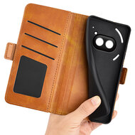 Nothing Phone (2a) / Nothing Phone (2a) Plus Hoesje - MobyDefend Luxe Wallet Book Case (Sluiting Zijkant) - Lichtbruin