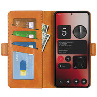 Nothing Phone (2a) / Nothing Phone (2a) Plus Hoesje - MobyDefend Luxe Wallet Book Case (Sluiting Zijkant) - Lichtbruin